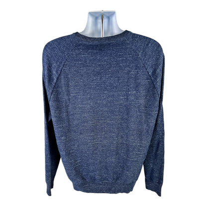 J.Crew Men’s Blue Raglan Budded Long Sleeve Crewneck Sweater - L