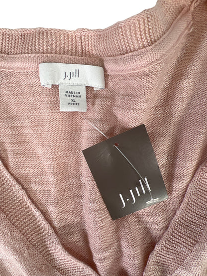 NEW J. Jill Women’s Pink V-Neck Thin Knit Sweater Long Sleeve - Petite XL