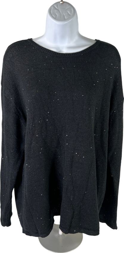 J. Jill Women’s Black Sequin Accent Long Sleeve Knit Sweater - XL