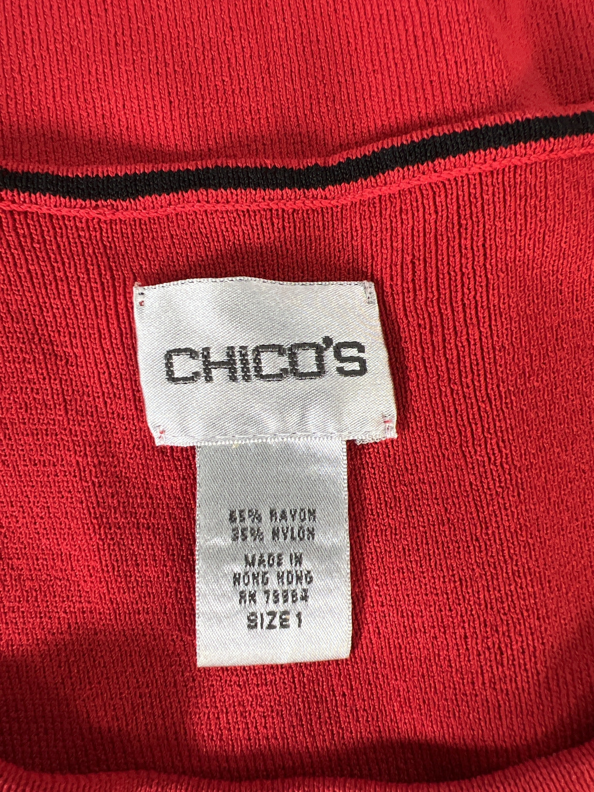 Chico’s Women’s Red Sleeveless Stretch Tank Top - 1/US M