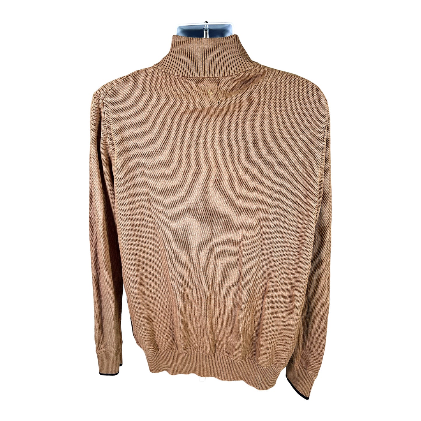 TailorByrd Men’s Camel Brown 1/4 Zip Knit Sweater - XL