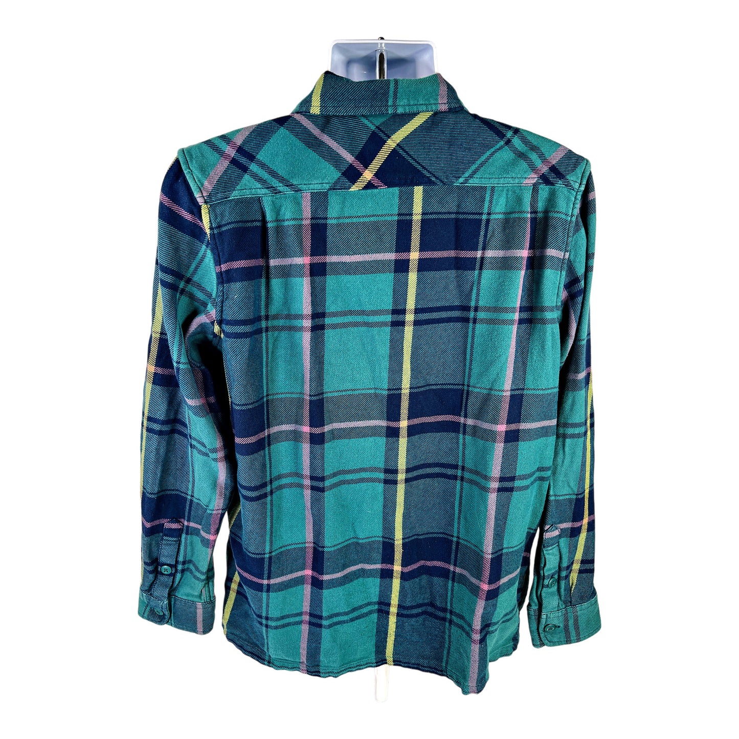 Vans Men’s Green Plaid Full Zip Long Sleeve Classic Fit Flannel Shirt - M