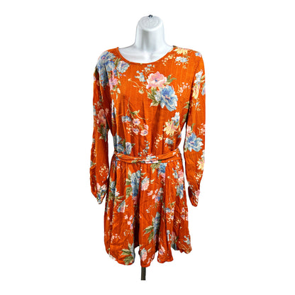 NEW American Eagle Women’s Orange Floral Long Sleeve Dress - M