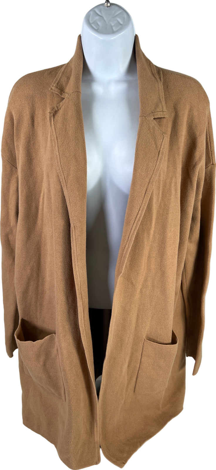 LOFT Women’s Brown/Tan Long Sleeve Relaxed Pocket Sweater Blazer - M