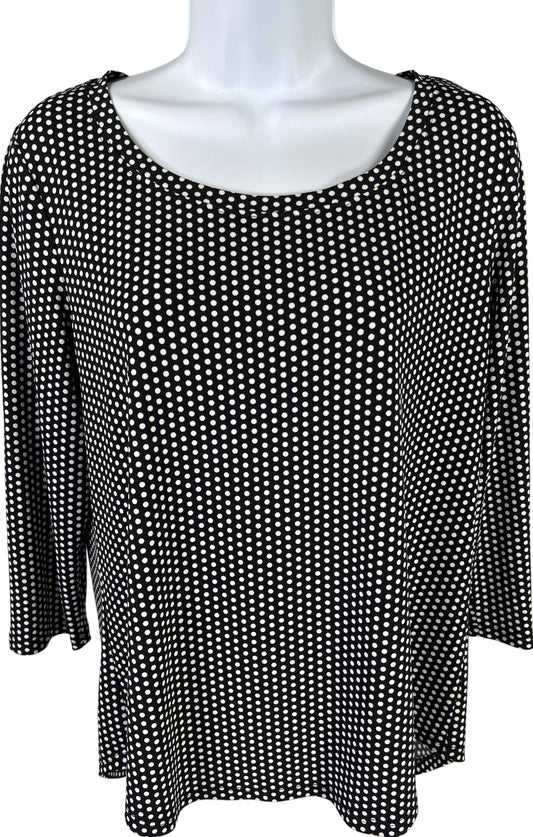 Chico’s Women’s Black/White 3/4 Sleeve Blouse - 1/ US S