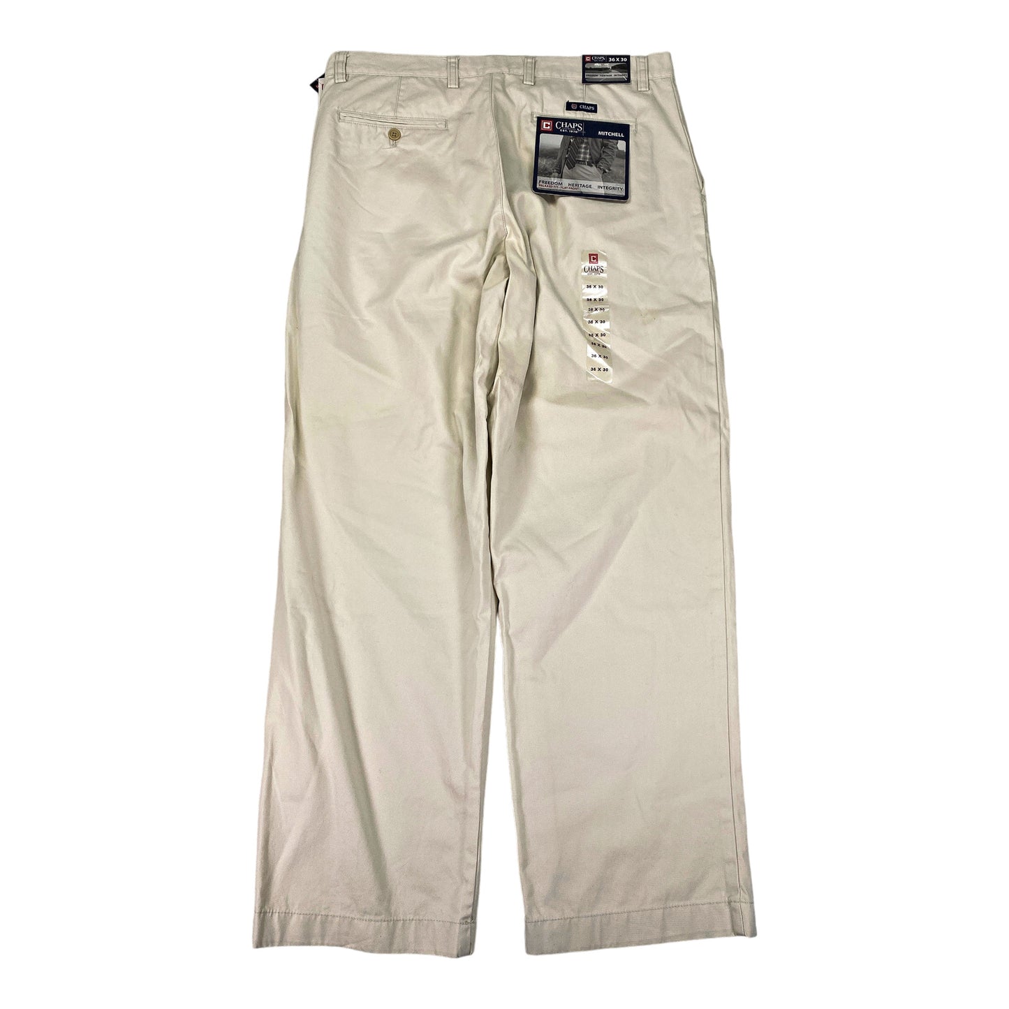 NEW Chaps Men’s Beige Mitchell Relaxed Fit Flat Front Pants - 36x30