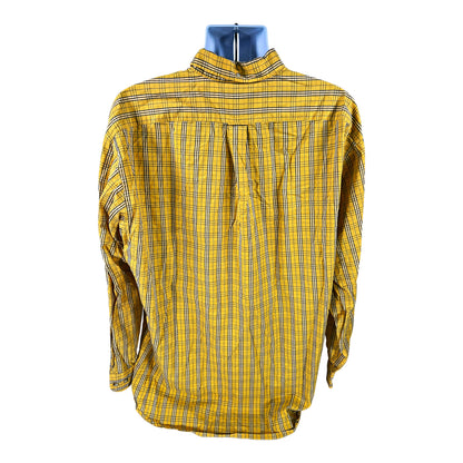 Favorable Men’s Yellow Plaid Long Sleeve Button Up Shirt - XL