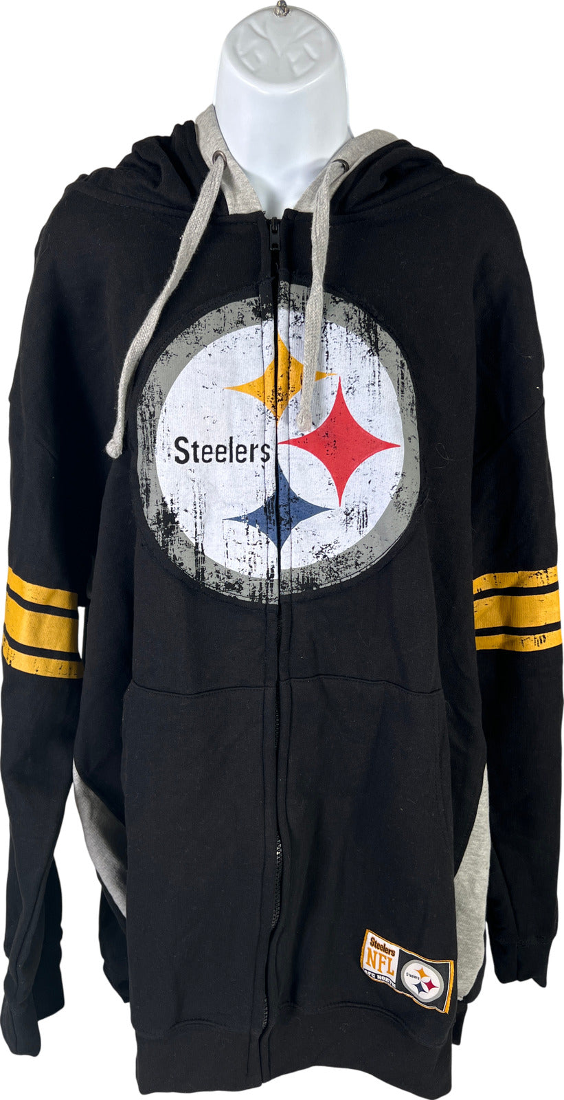 NEW NFL Team Apparel Women’s Black Pittsburgh Steelers Full Zip Sweatshirt - 2X