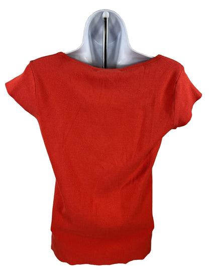 NEW Alex Marie Women's Red Cap Sleeve Square Neck Sweater - M