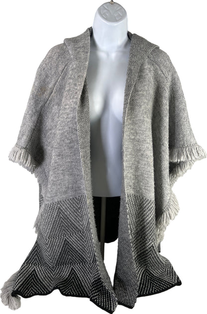 Cocogio Women’s Gray Wool Hooded Sweater Wrap - One Size