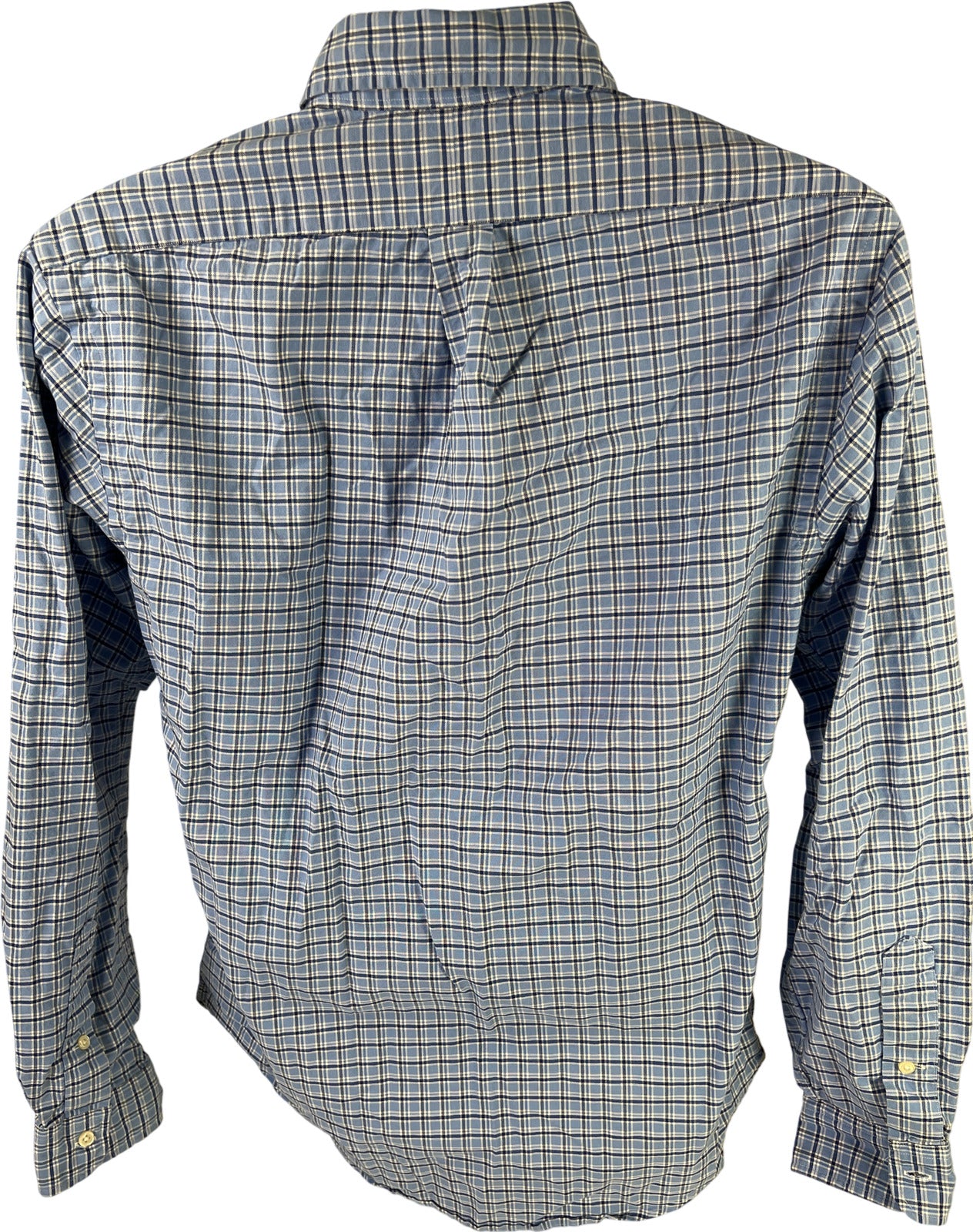 Ralph Lauren Men’s Blue Plaid Slim Fit Stretch Oxford Button Down Shirt - M