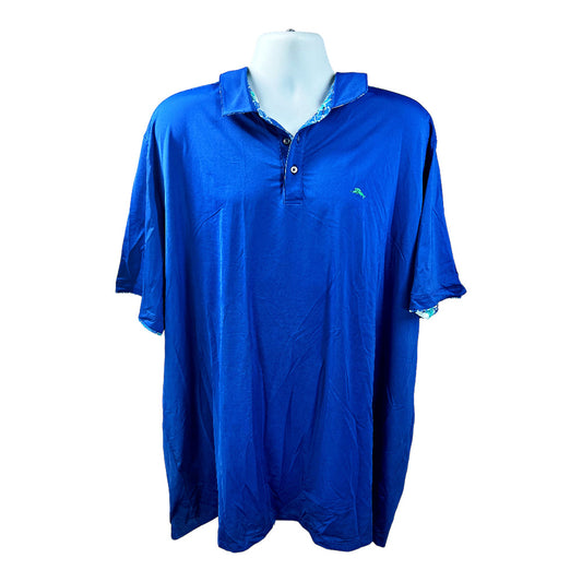 Tommy Bahama Men’s Blue Island Zone Short Sleeve Polo Shirt - 3XLT