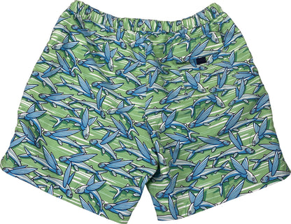 Vineyard Vines Men’s Green Flying Fish Mesh Lined Swim Shorts - L