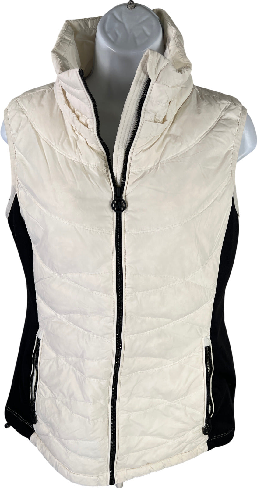 Michael Kors Women’s Ivory Full Zip Quilted Vest - S