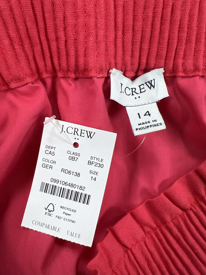 NEW J. Crew Women’s Red Linen-Cotton Blend City Skirt - 14