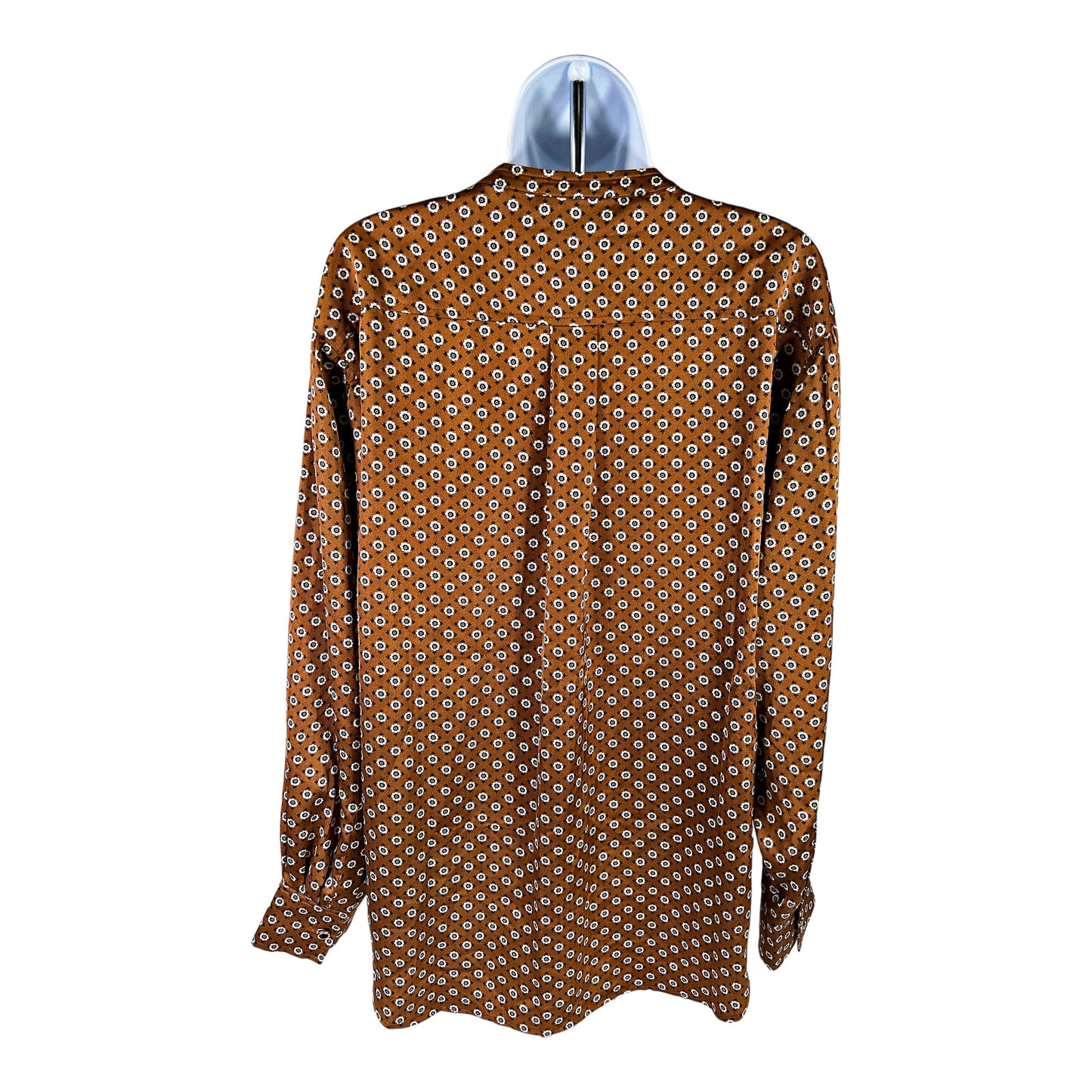 Sanctuary Women’s Brown Relaxed Modern Long Sleeve Button Up Blouse - L