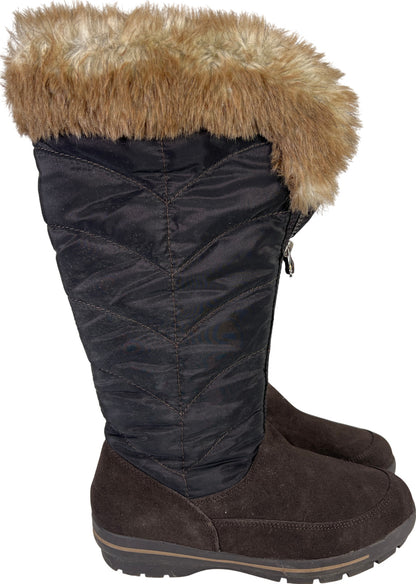 Lands End Women’s Brown Suede Power Run Tall Winter Boots - 8B