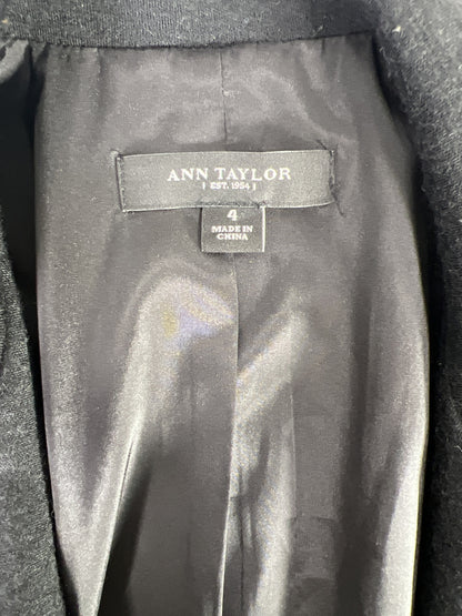 Ann Taylor Women’s Black Wool Long Sleeve Two Button Blazer Jacket - 4