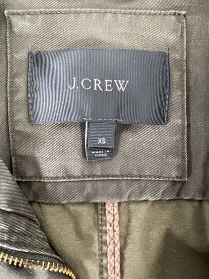 J.Crew Women’s Green Coated Full Zip Twill Field Utility Jacket - XS