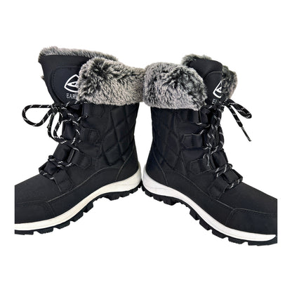 Earlde Women’s Black Faux Fur Lined Winter Snow Boots - 7.5 Wide