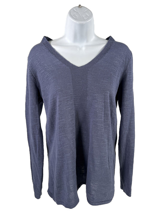 J. Jill Women's Blue Long Sleeve V-Neck Sweater - XS