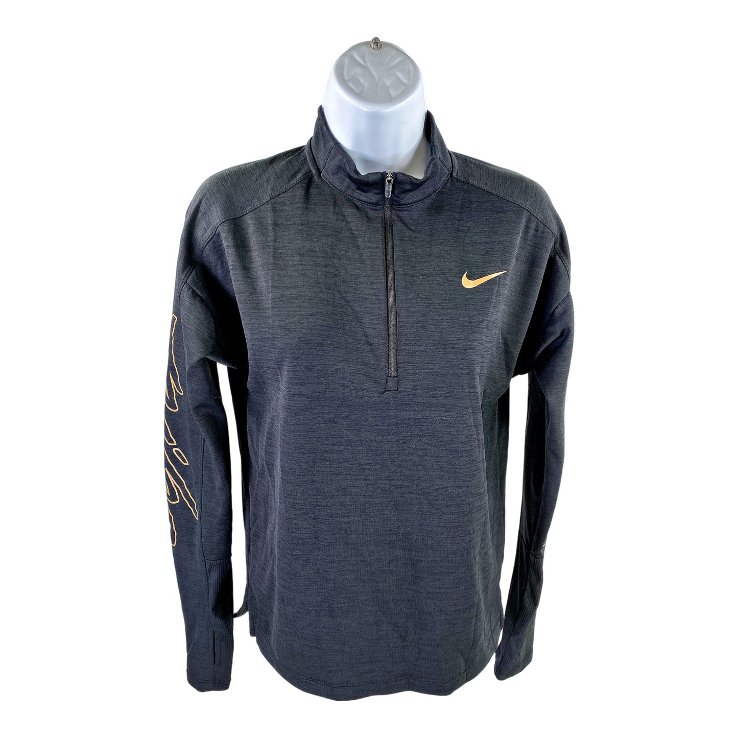 Nike Women’s Black/Gold Long Sleeve 1/4 Zip Running Shirt - XS