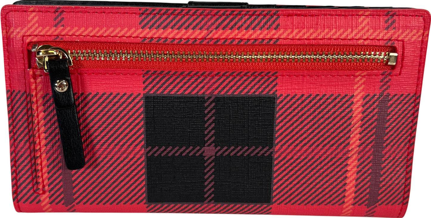 NEW Kate Spade Red Plaid Fairmount Square Stacy Wallet