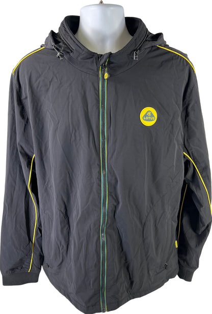 NEW Lotus Men’s Black Roundel Softshell Full Zip Packable Hood Jacket - XXL