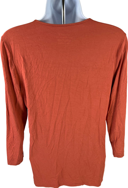 Chico’s Women’s Orange 1/2 Sleeve V-Neck The Ultimate T-Shirt - 0/US S