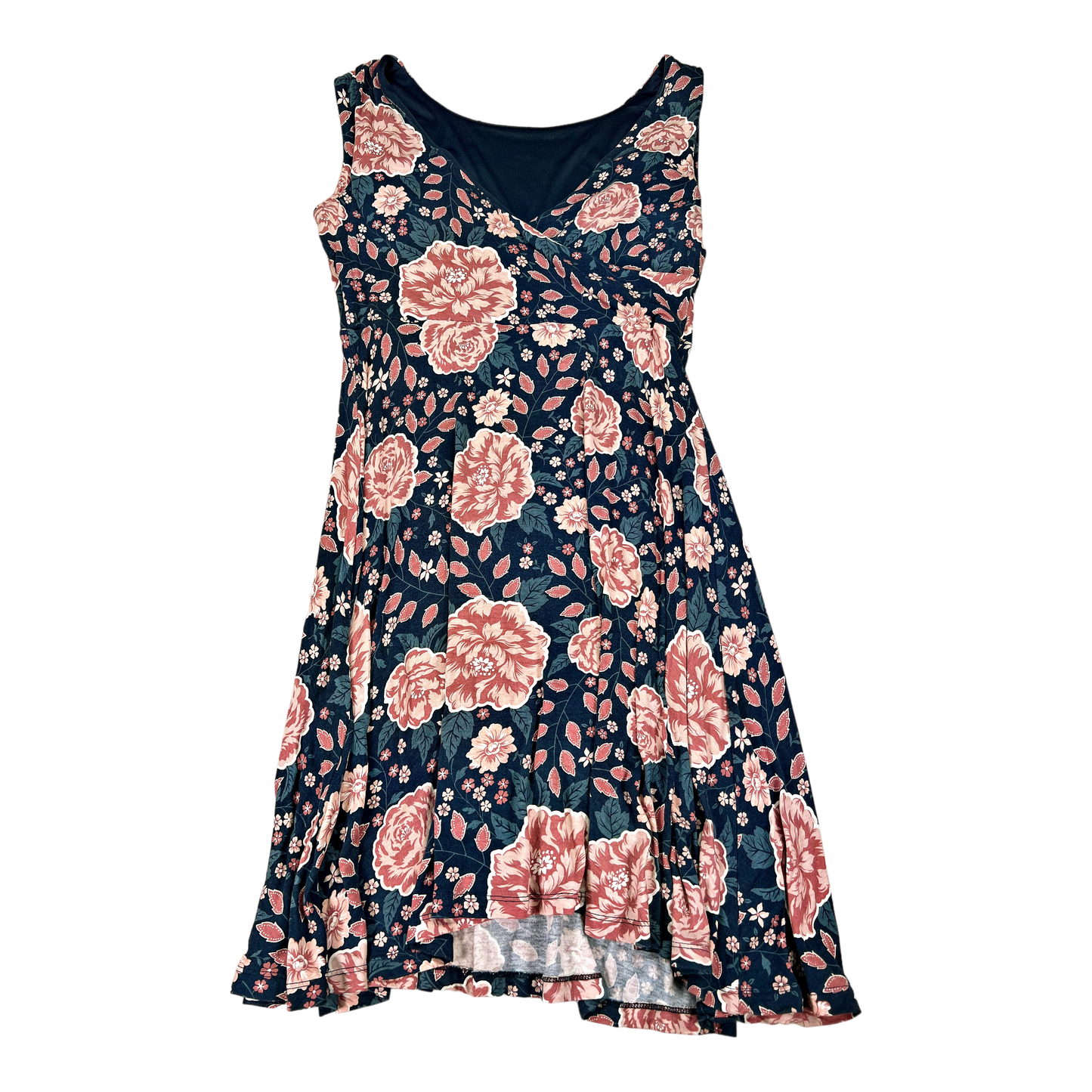 LOFT Women’s Blue/Pink Floral Sleeveless Shift Dress - M