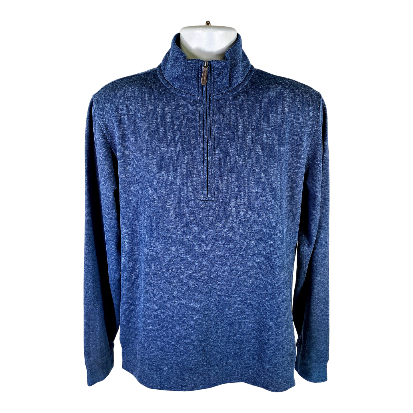 Vineyard Vines Men’s Blue Herringbone 1/4 Zip Pullover Sweatshirt - S