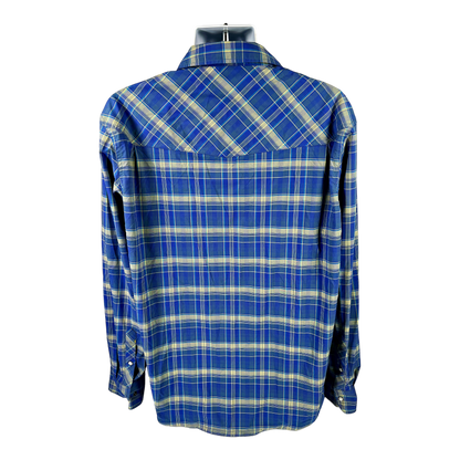 Stio Men’s Blue Plaid Snap Button Nylon Blend Shirt - XL