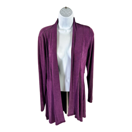 Chico’s Travelers Women’s Purple Long Sleeve Stretch Open Cardigan - 0/US 4/6