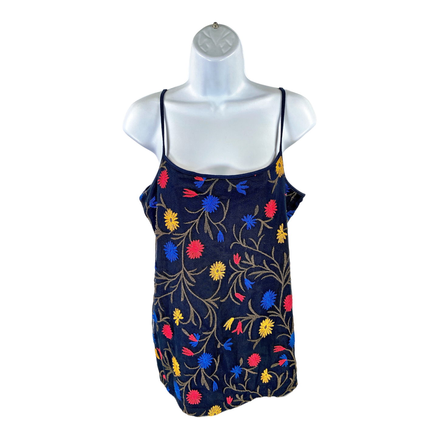 Ann Taylor Women’s Blue Floral Embellished Cami Tank Top - L