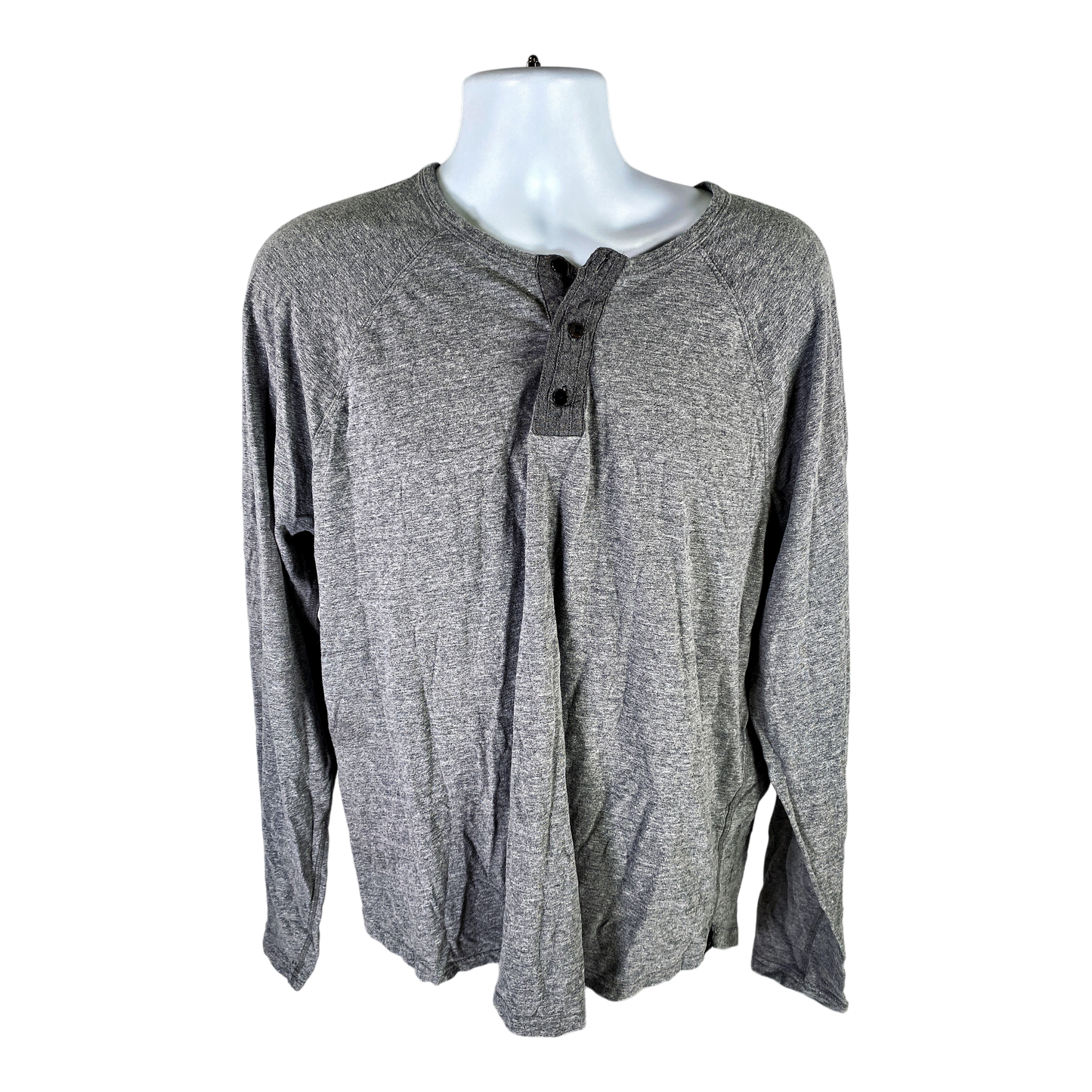 Lucky Brand Men’s Gray Long Sleeve Saturday Stretch Henley Shirt - XL