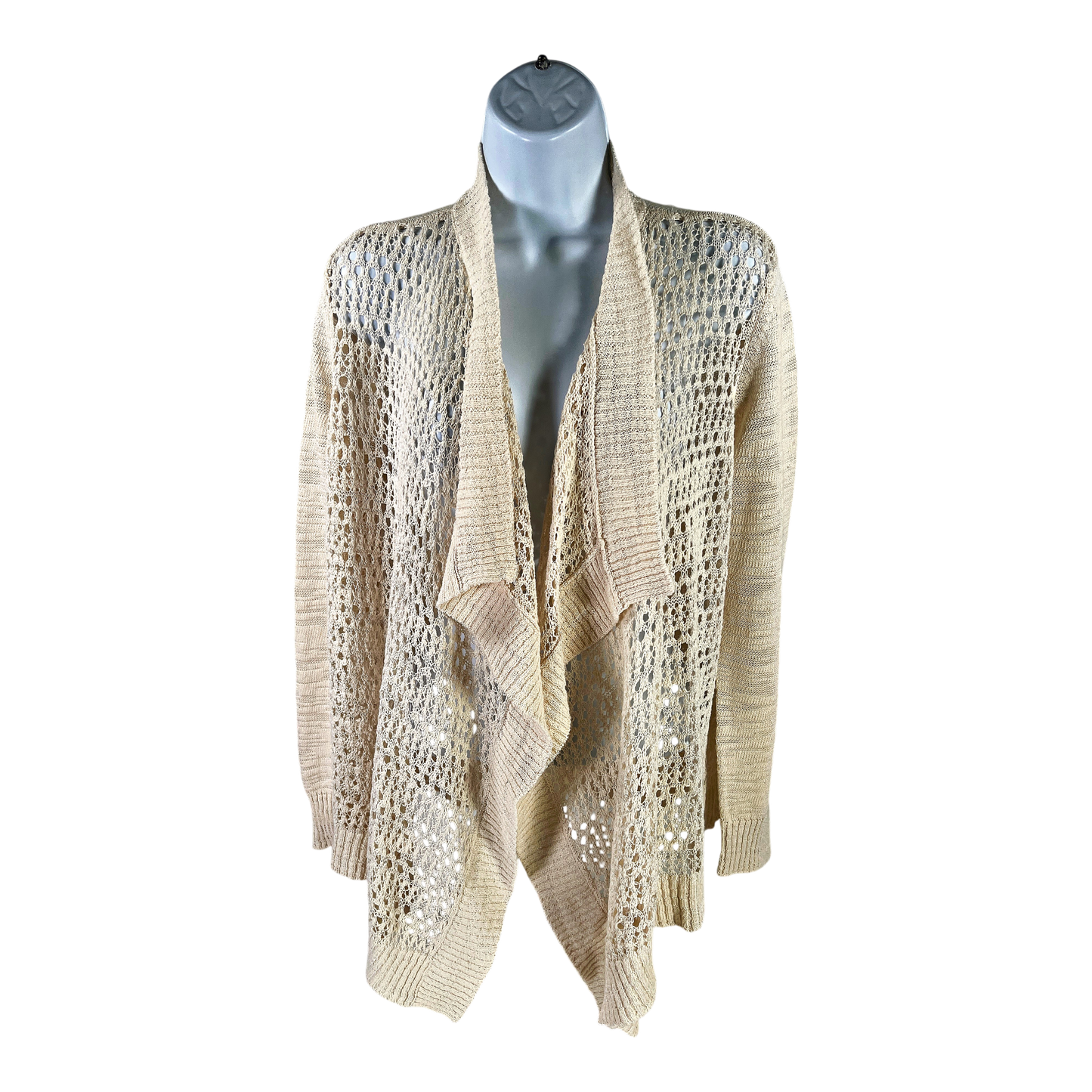 Ellen Tracy Women’s Ivory Open Knit Cardigan Sweater - S