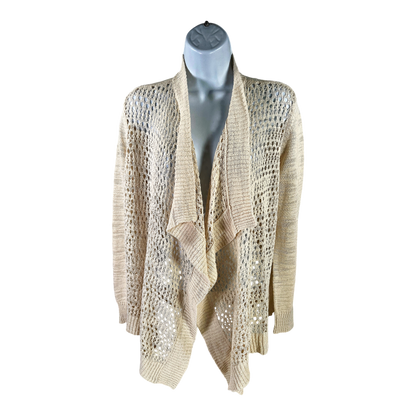 Ellen Tracy Women’s Ivory Open Knit Cardigan Sweater - S