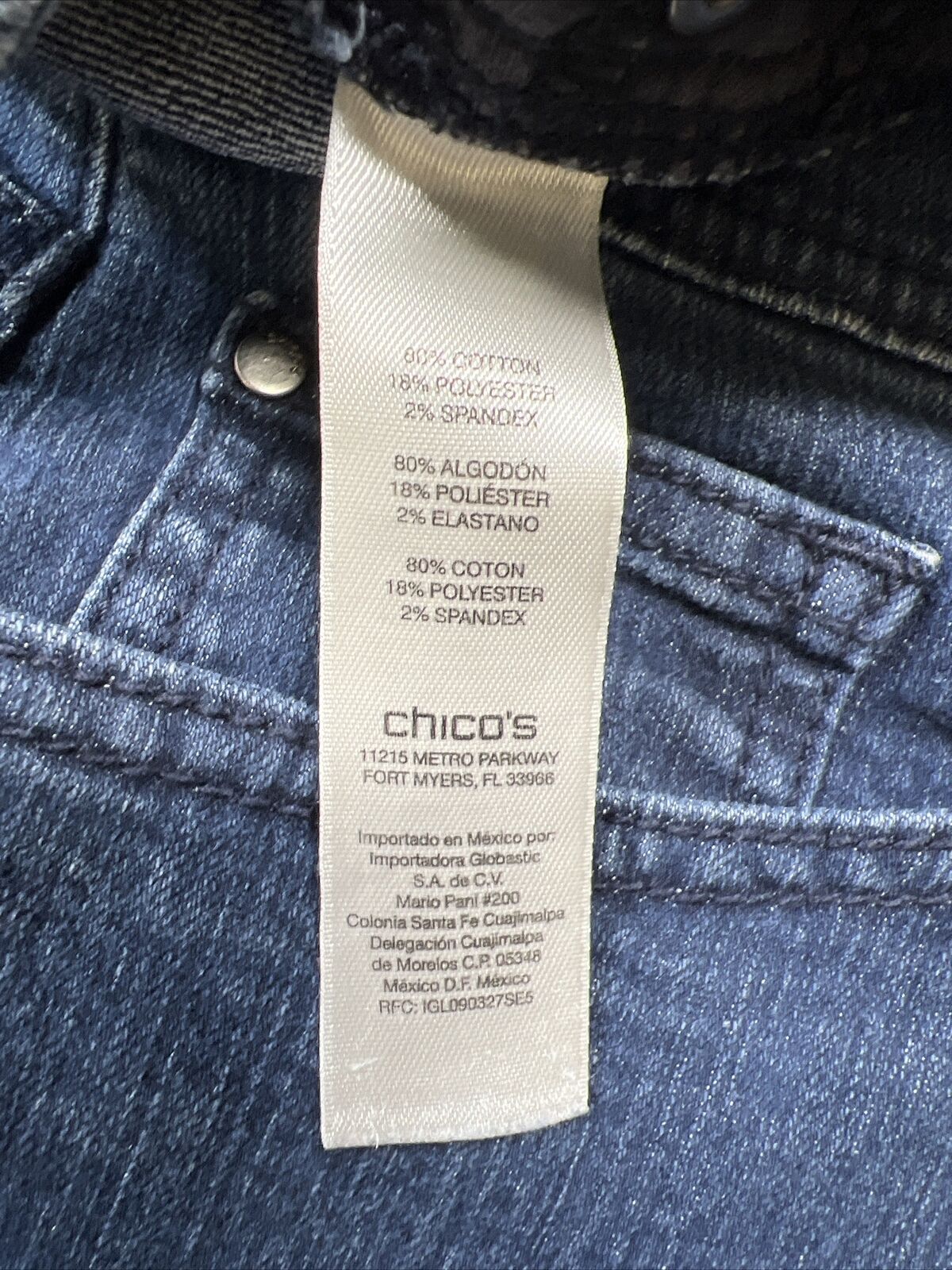 Chico's Women's Dark Wash Slimming Girlfriend Ankle Jeans - 0.5/US